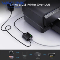 Wavlink USB2.0 Network Print Server LPR Print Protocol 10/100Mbps Share Server For USB Printers For Windows, MacOS 10.7 Computer