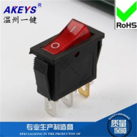 10PCS KCD3-102N Red with light Black shell red cover 2 gear 3 feet 30*14MM Electric hot pot Rocker switch