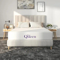 NapQueen 6 Inch Queen Size Mattress, Bamboo Charcoal Medium Firm Memory Foam Mattress, Bed in a Box