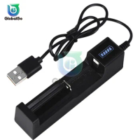 Universal 1 slot Battery USB Charger adapter LED Smart Chargering for Rechargeable Batteries Li-ion 18650 26650 14500