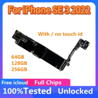 Unlocked Motherboard For iPhone SE 3 2022 Clean iCloud Logic Board IOS System Original Mainboard With/No Touch ID 64/128/256gb