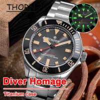 THORN Homage Diver Watch 39mm Titanium Case PT5000 Automatic Mechanical Sapphire Luminous Ceramic Bezel 20Bar Men's Wristwatch