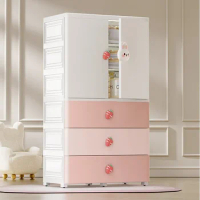 ECHOME Storage Cabinet Thicken Baby Wardrobe Plastic Multilayer Infant Closet Children's Clothes Organizer Boxes for Home Use