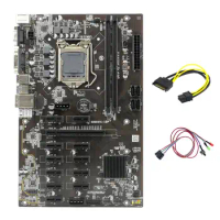 B250 BTC Mining Motherboard with Switch Cable with Light+SATA 15Pin to 6Pin Cable 12XGraphics Card Slot LGA 1151 for BTC