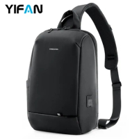 Small Crossbody Bag Men Single Shoulder Bag Kingsons USB Charging Chest Bag 14.1 Inch Laptop Tablet Bag Male Messenger Bag 2023