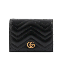 【Gucci】GG MARMONT牛皮卡片小短夾(黑色)