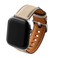 【beepio】悠遊錶帶 2.0 漫遊者｜皮革系列 - 淺杏灰(悠遊卡錶帶 悠遊卡 apple watch錶帶 38/40/41/42mm)