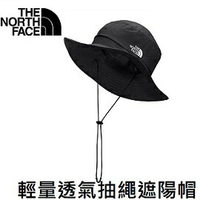 [ THE NORTH FACE ] 輕量透氣抽繩遮陽帽 黑 (S/M)(L/XL) / NF0A5FX6JK3