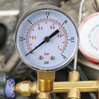 50mm 0-15 PSI Low Pressure Gauge 1/4 BSPT Lower Mount Water Pressure Gauge Air Pressure Gauge for Wa