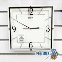 ◆明美鐘錶眼鏡◆精工SEIKO/QXA821W/滑動式秒針靜音典雅方形掛鐘/時鐘