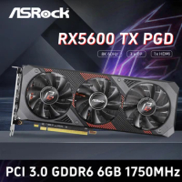 ASRock Phantom Gaming D3 Radeon RX 5600 XT PGD3 6GO Video Card 6GB (14Gbps) 192-Bit GDDR6 PCI Express 4.0 x16 HDCP Ready used