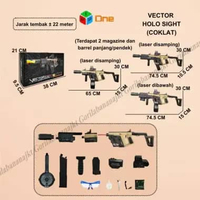 Mainan Tembakan water gel Vector submachine auto manual wgg Coklat
