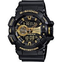 CASIO卡西歐 G-SHOCK 金屬系雙顯手錶-經典黑金 GA-400GB-1A9 / GA-400GB-1A9DR