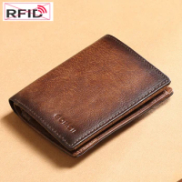 Top Genuine Leather Men Wallet with Coin Pocket Bussiness Mens Wallet Pure Leather Wallet for Men