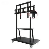 Support 65-85 inch TV bracket Metal Adjustable LCD Mobile TV Stand Cart Electric With Wheels