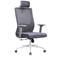 Ergonomic Chair Manager Training Grey Glue High Back Commercial Furniture Female Household Sitting Comfort Backrest Office Chair