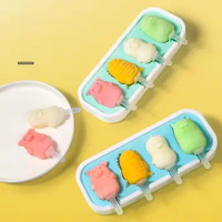 Ice Cream Silicone Molds Ice Cube Maker With Cover Large Capacity Homemade Popsicle Mould Tray Kitchen Gadgets Accessories