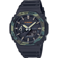 CASIO 卡西歐 G-SHOCK 農家橡樹 街頭軍事系列八角電子錶 送禮推薦-迷彩綠 GA-2100SU-1A