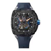 Jam Tangan Pria Tsar Bomba Dark Matter 5 TB8605-02 Automatic Carbon Fiber Bezel Skeleton Dial Blue R