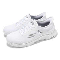 Skechers 休閒鞋 Go Walk 7-Valin Slip-Ins 女鞋 白 灰銀 套入式 健走鞋 125233WBK