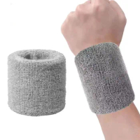 2 Pcs Wrist Support Band Wristband 10cm Volleyball Sport Bracers Sweat Towel Cuff Basketball Tennis Wrist Guard Protector Strap