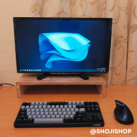 Meja Monitor Komputer Stand Tatakan Dudukan Standing Rak Laptop Pc Minimalis Kayu Aesthetic Blockboa