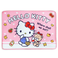 小禮堂 Hello Kitty 吸水海綿腳踏墊 45x65cm (粉野餐款)