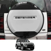 Fuji White Rear Spare Tire Tyre Wheel Cover Fit For Land Rover Defender 90 110 130 2020 2021 2022 2023 2024