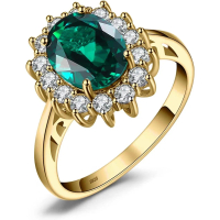 JewelryPalace Princess Diana Kate Middleton Class Gemstone Birthstone Sapphire Halo Engagement Rings