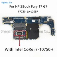FPZ50 LA-J203P For HP Zbook Fury 17 G7 Laptop Motherboard With Intel CoRe i7-10750H/i7-10850H CPU DDR4 M20101-601 M20102-601
