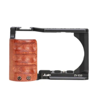 ZVE10 Camera Cage Wooden Side Handle Top Hand Grip Quick Release Plate Cage Rig Kit Protective For Sony ZV-E10 DSLR Camera