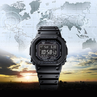 CASIO卡西歐 G-SHOCK 電波 太陽能電力 日本製造 經典方型 酷黑 GW-5000HS-1_42.8mm