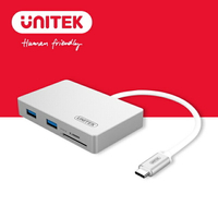 【樂天限定_滿499免運】UNITEK USB3.1Type-c轉USB3.0HUB+Micro SD與SD 讀卡機+PD充電(Y-9319) 新版