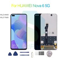 for HUAWEI Nova 6 5G Screen Display Replacement 2400*1080 WLZ-AN00, WLZ-TN00 Nova 6 5G LCD Touch Digitizer