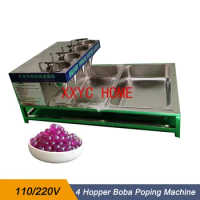 110/220V 4 Hopper Popping Jelly Pearl Ball Boba Machine Speed Adjust Milk Tea Pop Beads Tapioca Ball Maker