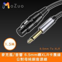【魔宙】麥克風/音響 6.5mm轉XLR卡農線 公對母純銅音源線 1.5M