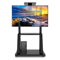 32-60 inch D1700 movable TV stand, conference all-in-one machine, floor mounted wheeled cart with tray, load-bearing range 100kg