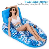 Floating Water Hammock Recliner Foldable Inflatable Swimming Air Mattress Sea Swimming Ring Pool Party Toy Float Lounge Rest Bed