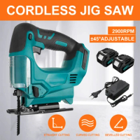 Cordless Jigsaw Electric Jig Saw Portable 65mm 2900RPM Multi-Function Woodworking Power Tool for Makita 18V Battery