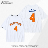 紐約尼克斯羅斯4號短袖t恤7號安東尼籃球運動球衣寬松半袖男訓練