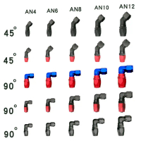 Penyesuai Gandingan Hos Bahan Api, 45 °, 90 °, AN3, AN4, AN6, AN8, AN10, AN12, Diperbuat daripada Al