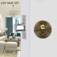 Zinc Alloy Invisible Door Lock Channel Lockset Bedroom Single Tongue Anti-theft Door Locks Home Renovation Hardware Accessories