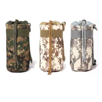 1pc Tactical Molle Water Bottle Pouch Bag Military Outdoor Travel Hiking Drawstring Water Bottle Holder Kettle Carrier Bag
