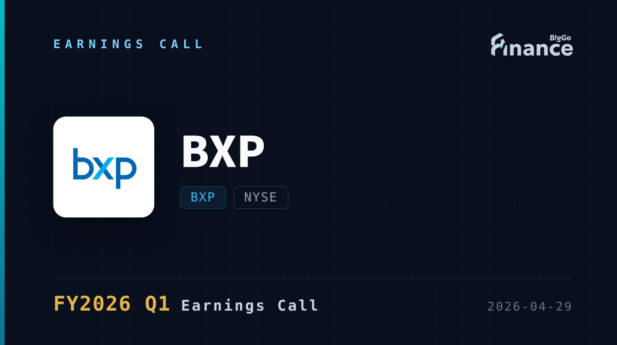 [BXP Q1 2026 Earnings Call] FFO Beats by $0.02, Raises Guidance as AI ...