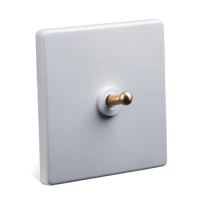 Wall Light 1-3 Gang 2 Way Toggle Switch Brass Lever White Matte Panel For Living Room
