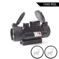 1x40 Red Green Mid Dot Illumination Hunting Scope Red Dot Laser Sight Scope Outdoor Airgun Shooting Optic Sight Riflescope