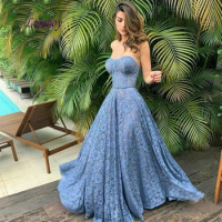 Sexy Long Lace Evening Dresses Party Plus Size Women Ladies Prom Formal Evening Gowns Dresses