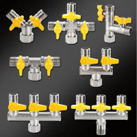 Copper Electroplating Thickened 1/2\ 3-Way 4-Way Gas Valve Angle Valve Ball Valve for Water Heater F