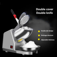 Double Knife Ice Crusher Commercial Snowflake Shaved Ice Milk Tea Shop Household High-Power Ice Maker Blender