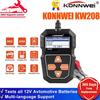 KONNWEI KW208 Car Battery Tester 12V 100 to 2000CCA Cranking Charging Circut Tester Battery Analyzer 12 Volts Battery Tools